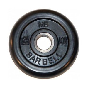 Диск обрезиненный Barrbell 1,25 кг 26 мм черный