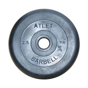 Диск обрезиненный Atlet 2,5 кг 26 мм черный