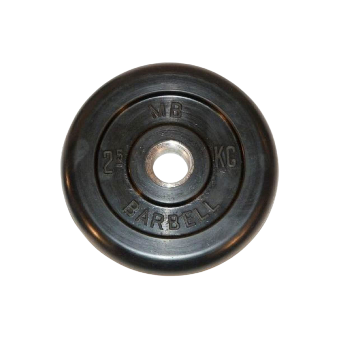 Диск обрезиненный Barrbell 2,5 кг 31 мм черный - Изображение 140907