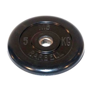 Диск обрезиненный Barrbell 5 кг 31 мм черный