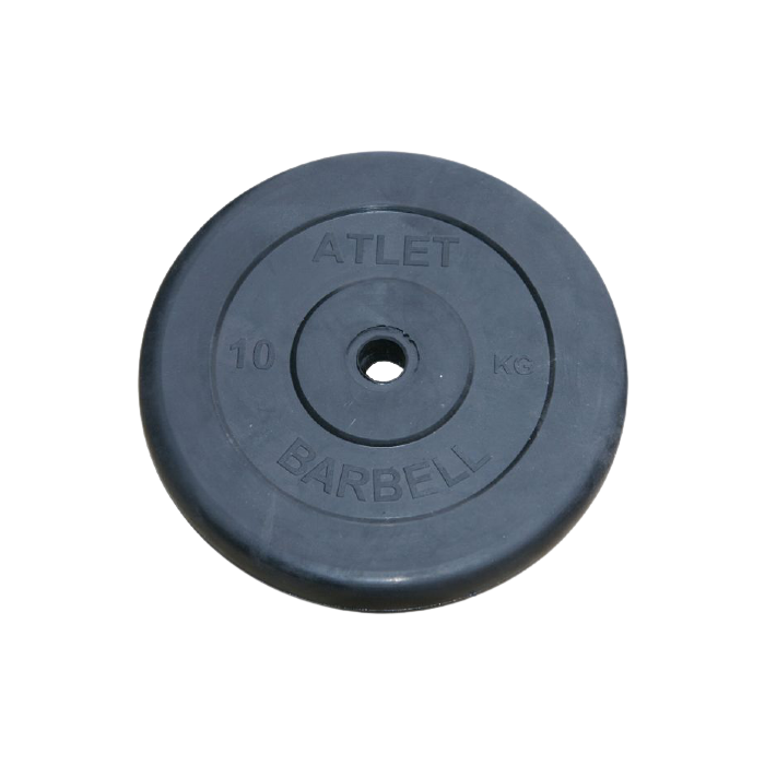 Диск обрезиненный Atlet 10 кг 31 мм черный - Изображение 141012