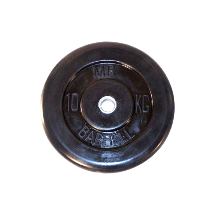 Диск обрезиненный Barrbell 10 кг 31 мм черный - Изображение 141077