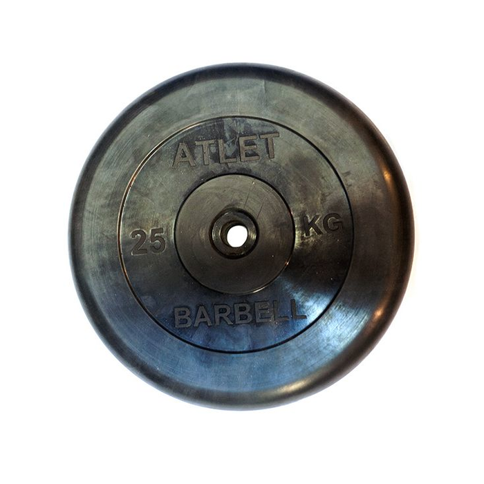 Диск обрезиненный Atlet 25 кг 26 мм черный - Изображение 141257