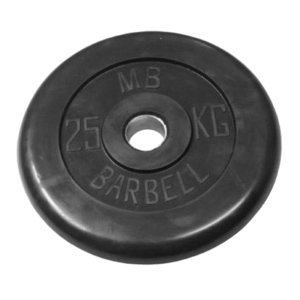 Диск обрезиненный Barrbell 25 кг 31 мм черный